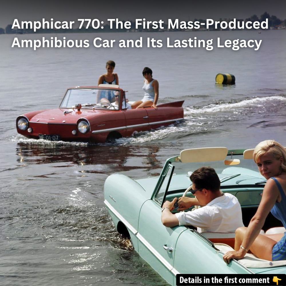The Amphicar Model 770 is an extraordinary vehicle that effortlessly transitions from land to water, offering a driving experience unlike any other.